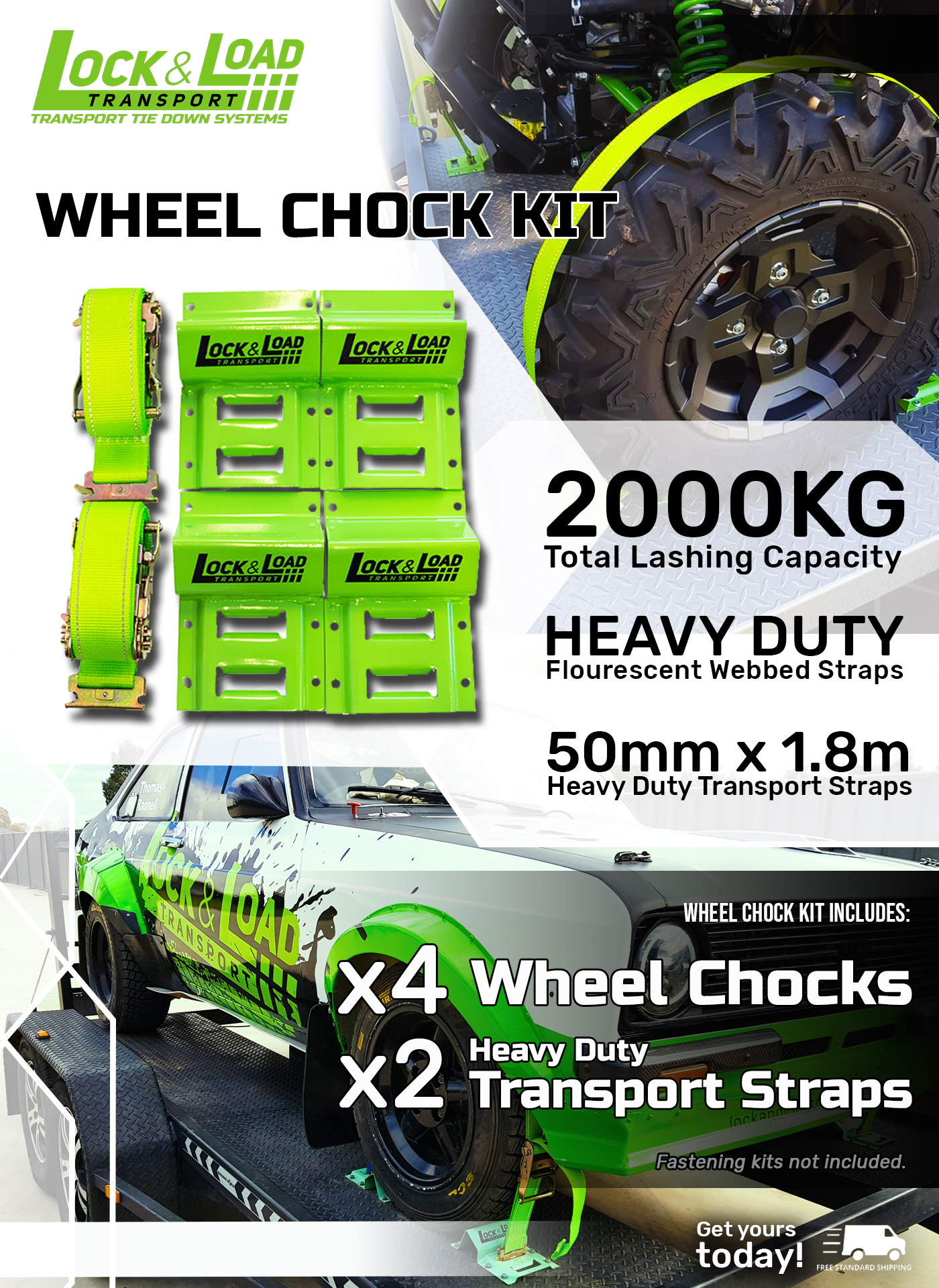 Wheel Chock Kit 1.8m straps